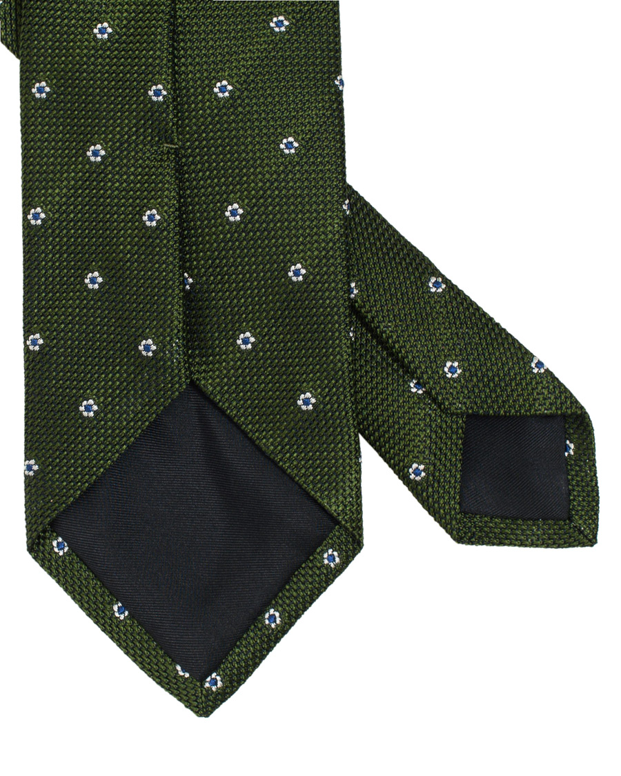 Herre | Drake's Silk Grenadine Woven 8 cm Tie Green | Drake's | Silk Grenadine Woven 8 cm Tie Green