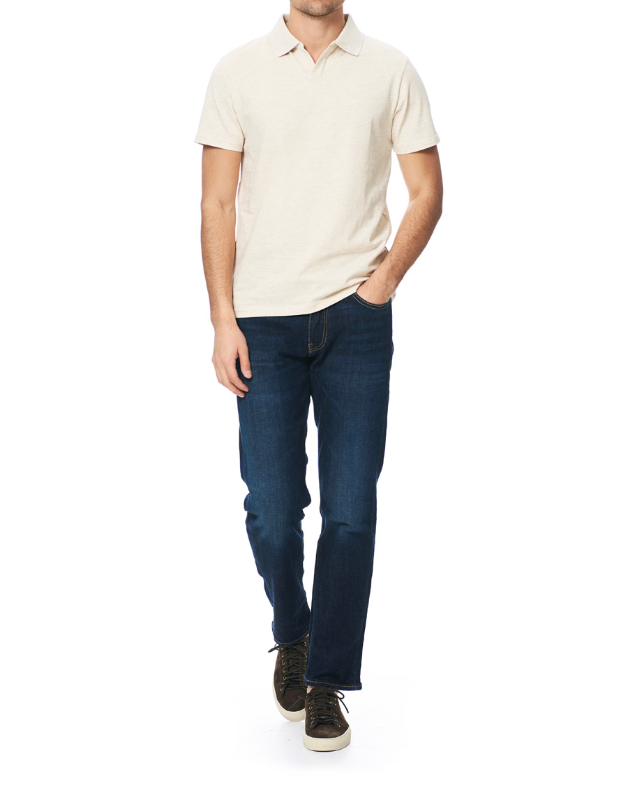 Herre | Pikéer | Filippa K | Soft Lycra Polo T-Shirt Beige Melange