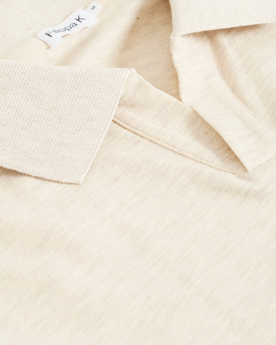 Herre | Pikéer | Filippa K | Soft Lycra Polo T-Shirt Beige Melange