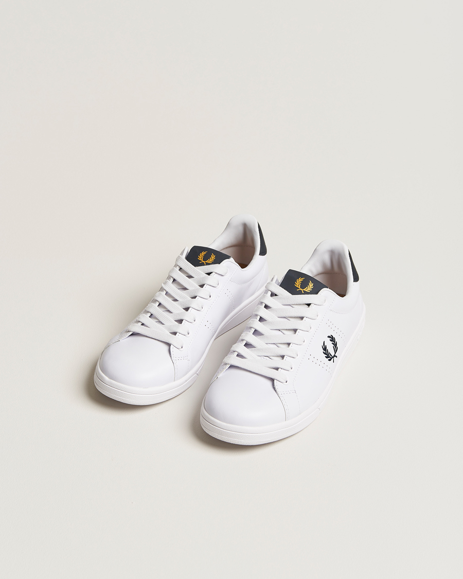 Herre | Sommersko | Fred Perry | B721 Leather Sneakers White/Navy
