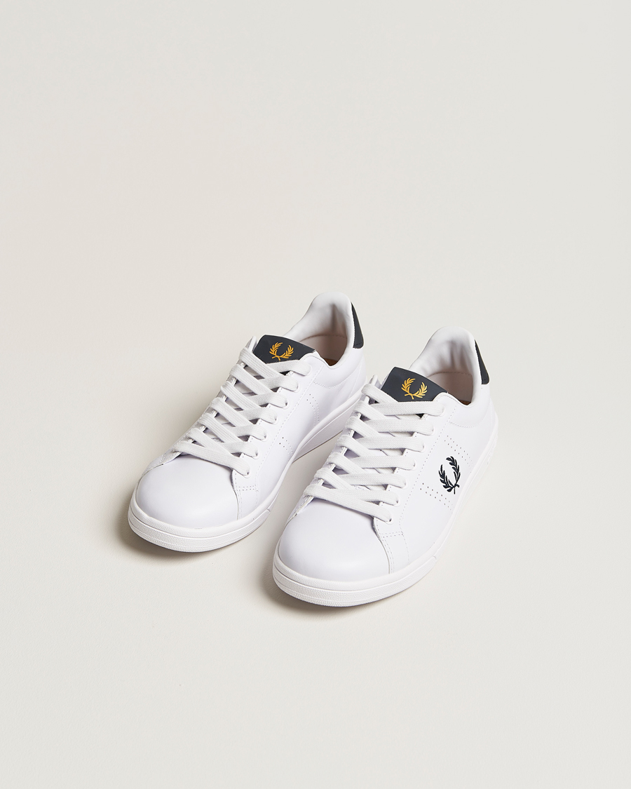 Herre | Sneakers med lavt skaft | Fred Perry | B721 Leather Sneakers White/Navy