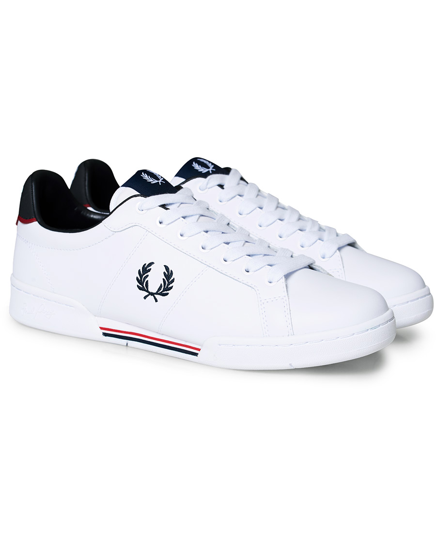 Herre | Fred Perry B722 Leather Sneaker White/Navy | Fred Perry | B722 Leather Sneaker White/Navy