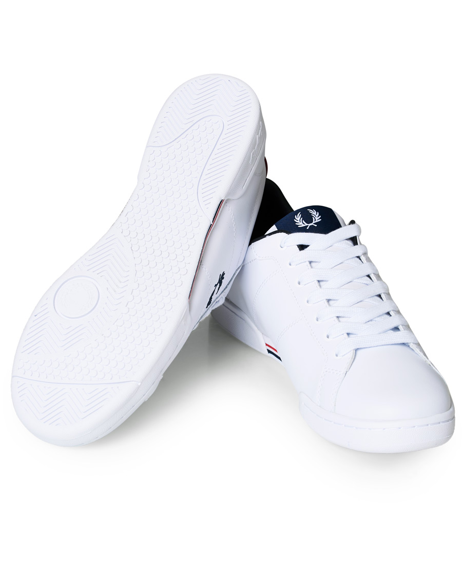 Herre | Fred Perry B722 Leather Sneaker White/Navy | Fred Perry | B722 Leather Sneaker White/Navy