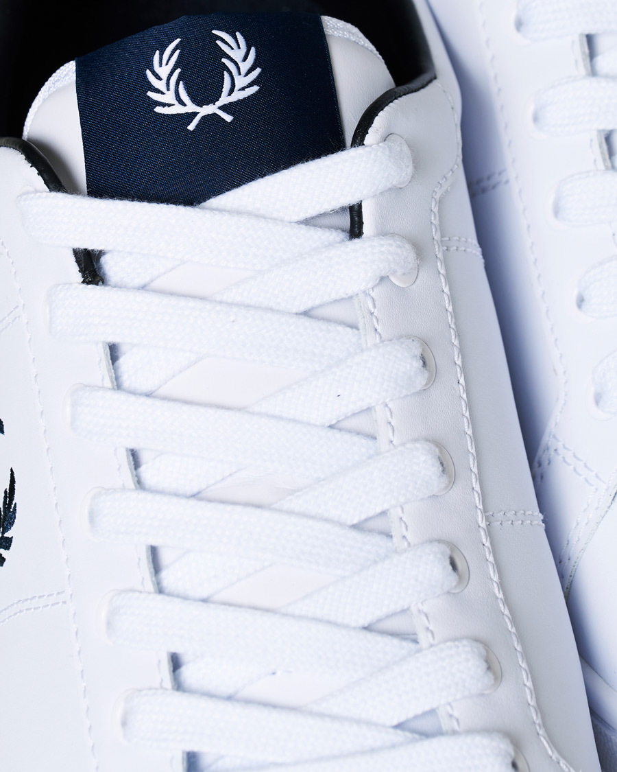 Herre | Fred Perry B722 Leather Sneaker White/Navy | Fred Perry | B722 Leather Sneaker White/Navy