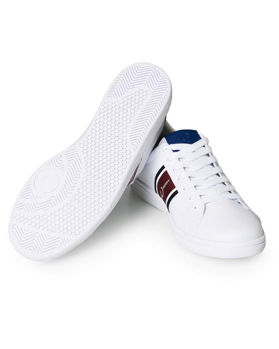 Herre | Fred Perry B721 Leather/Webbing Sneaker White/Navy | Fred Perry | B721 Leather/Webbing Sneaker White/Navy