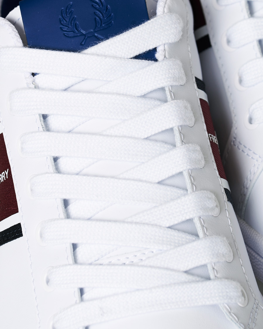 Herre | Fred Perry B721 Leather/Webbing Sneaker White/Navy | Fred Perry | B721 Leather/Webbing Sneaker White/Navy