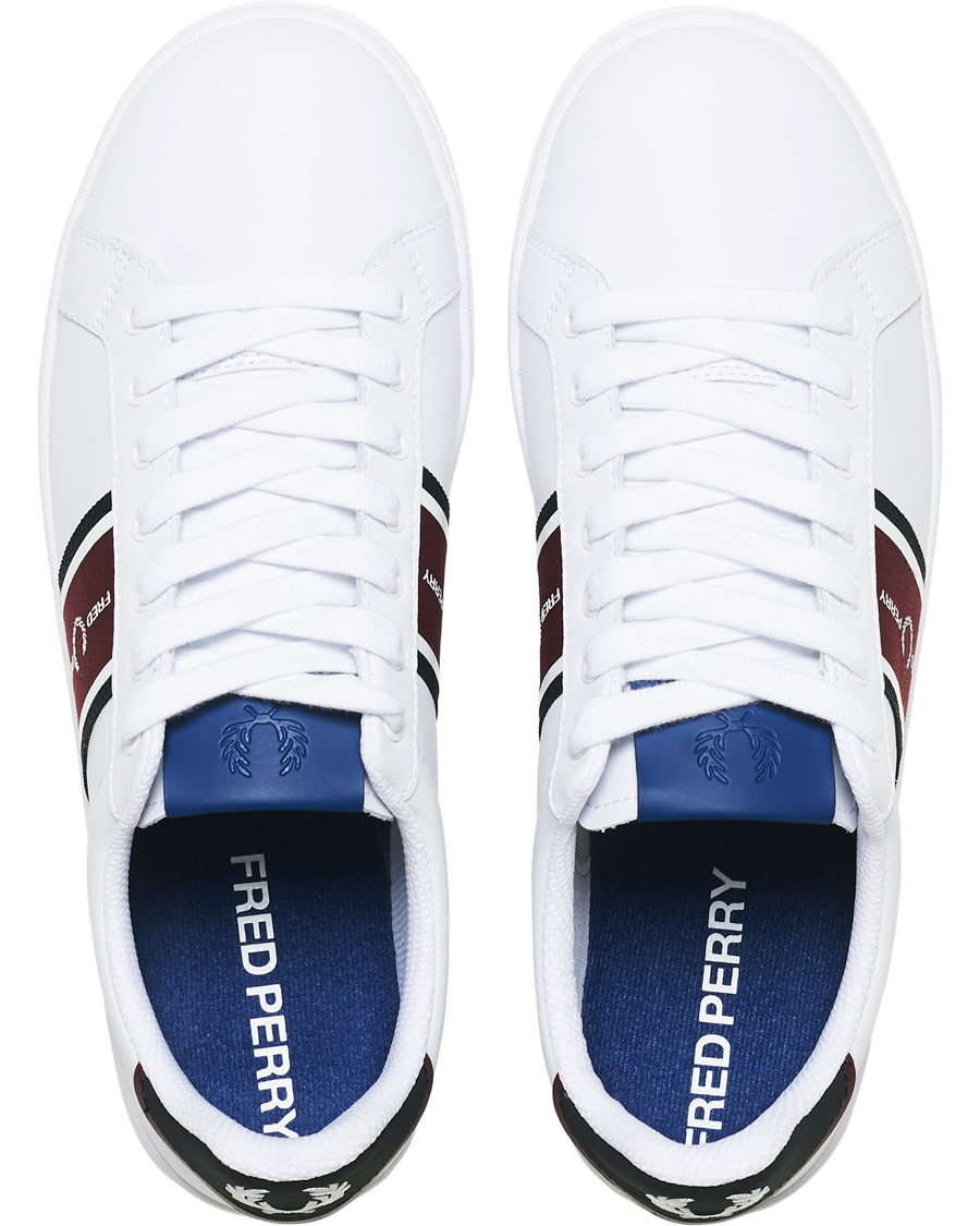 Herre | Fred Perry B721 Leather/Webbing Sneaker White/Navy | Fred Perry | B721 Leather/Webbing Sneaker White/Navy