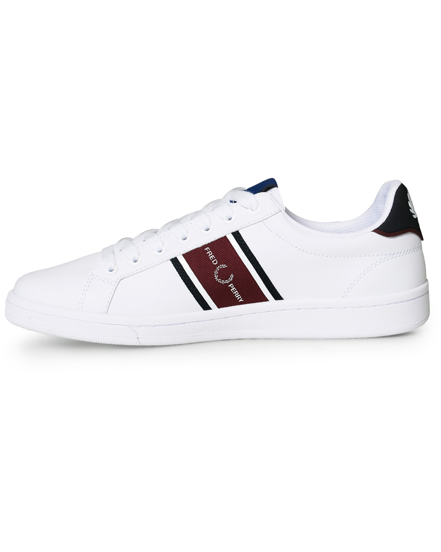 Herre | Fred Perry B721 Leather/Webbing Sneaker White/Navy | Fred Perry | B721 Leather/Webbing Sneaker White/Navy