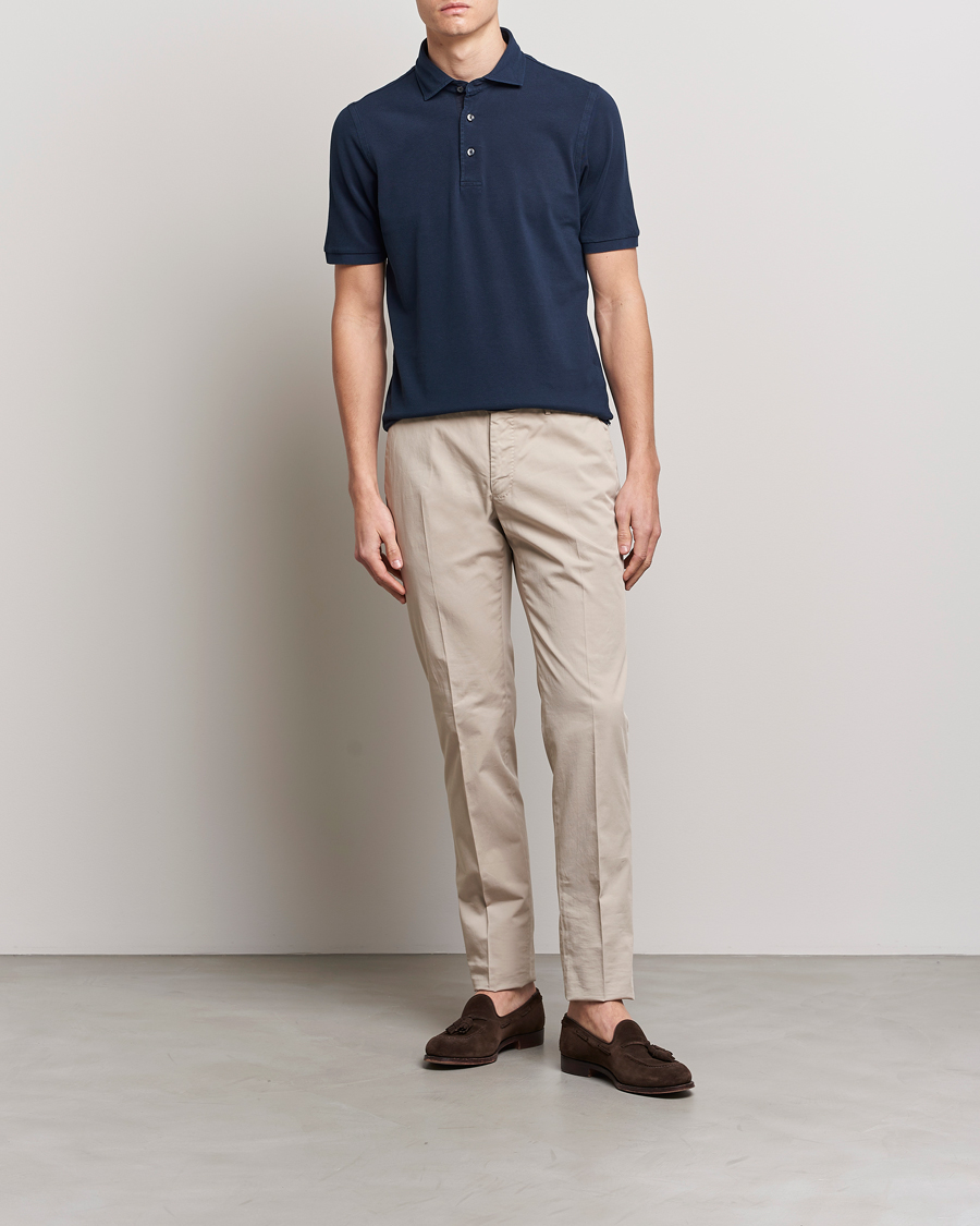 Herre | Pikéer | Gran Sasso | Washed Polo Navy