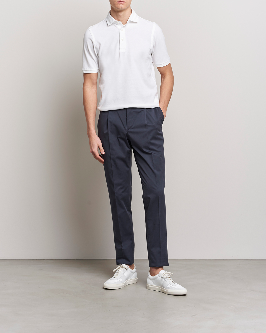 Herre | Pikéer | Gran Sasso | Washed Polo White