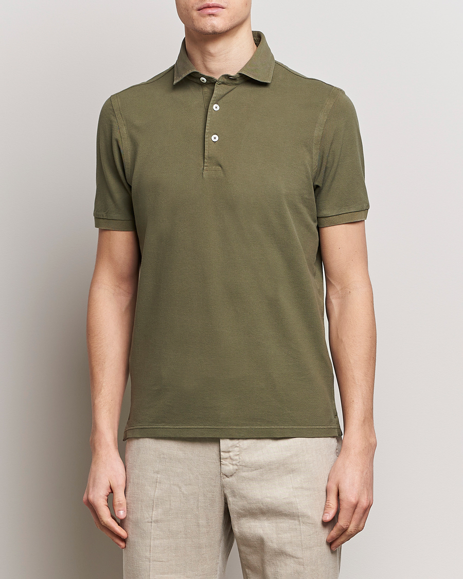 Herre | Pikéer | Gran Sasso | Washed Polo Medium Green