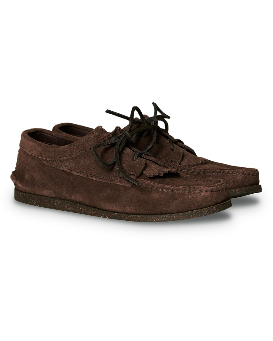 Herre | Yuketen Kiltie Blucher Boat Shoe Dark Brown Suede | Yuketen | Kiltie Blucher Boat Shoe Dark Brown Suede