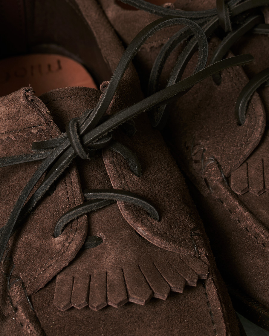 Herre | Yuketen Kiltie Blucher Boat Shoe Dark Brown Suede | Yuketen | Kiltie Blucher Boat Shoe Dark Brown Suede
