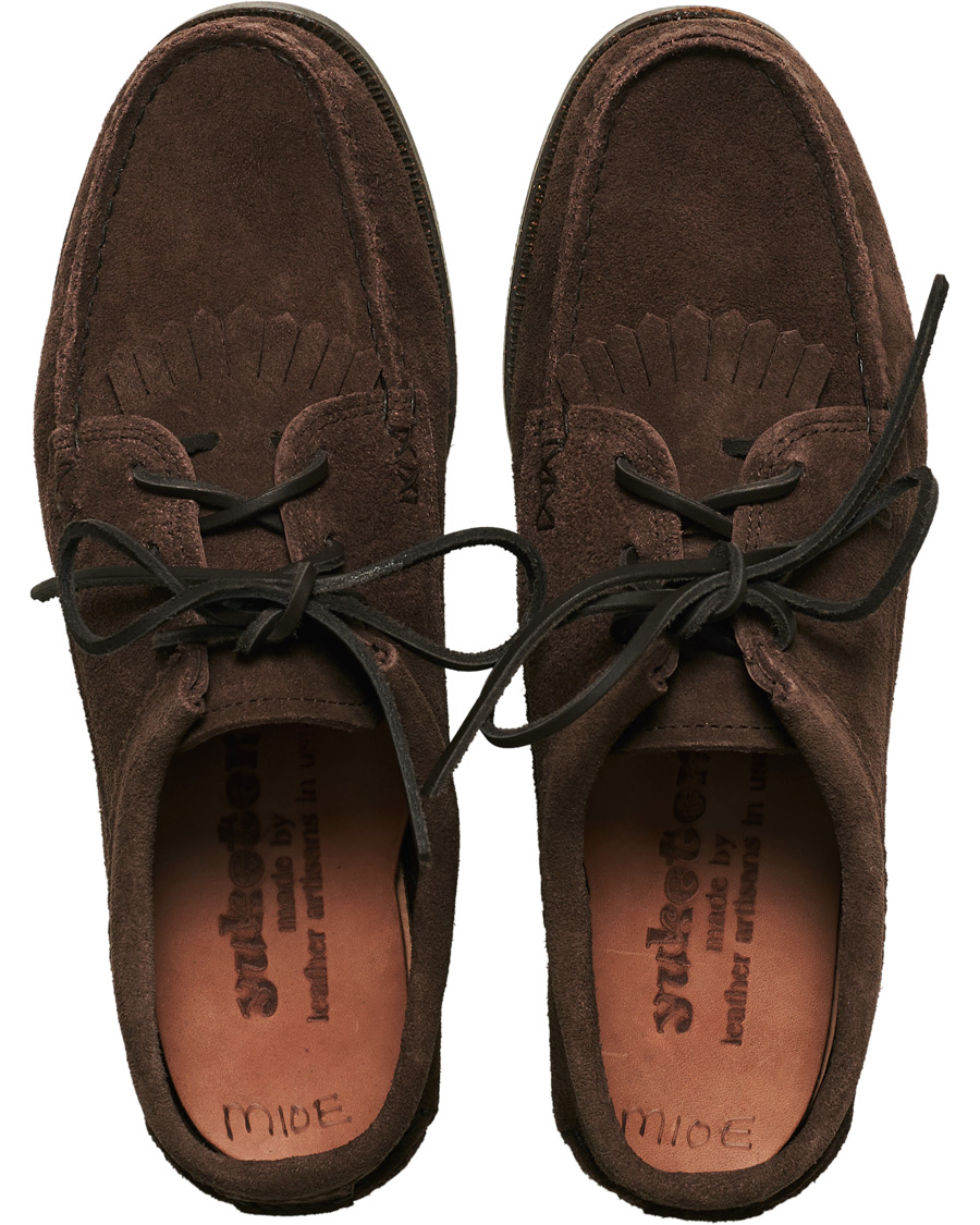 Herre | Yuketen Kiltie Blucher Boat Shoe Dark Brown Suede | Yuketen | Kiltie Blucher Boat Shoe Dark Brown Suede