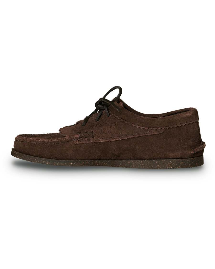 Herre | Yuketen Kiltie Blucher Boat Shoe Dark Brown Suede | Yuketen | Kiltie Blucher Boat Shoe Dark Brown Suede