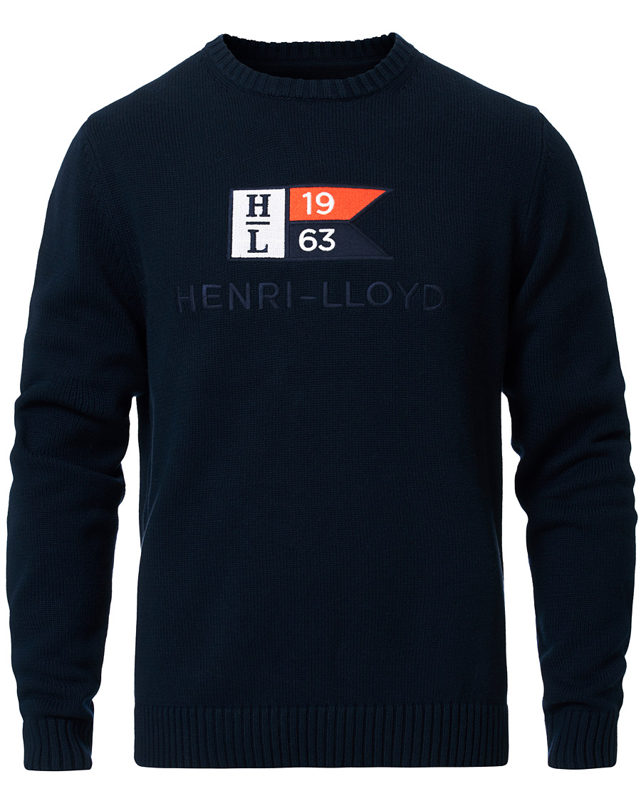 Herre | Gensere | Henri-Lloyd | Henri Lloyd Cross Flag Knitted Crew Neck Navy