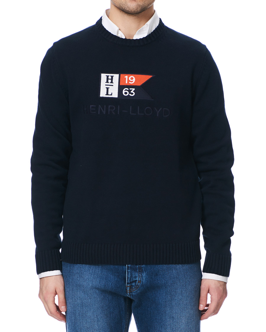 Herre | Gensere | Henri-Lloyd | Henri Lloyd Cross Flag Knitted Crew Neck Navy