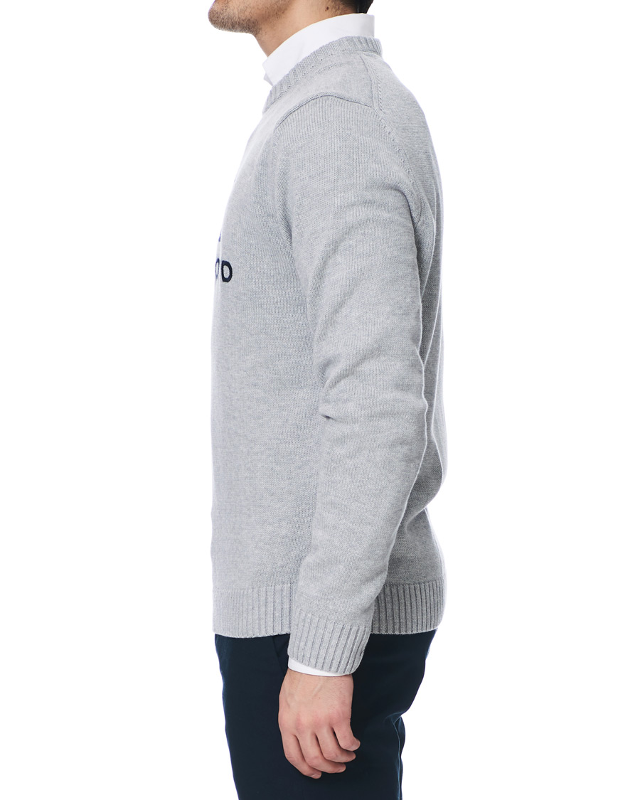 Herre | Gensere | Henri-Lloyd | Henri Lloyd Cross Flag Knitted Crew Neck Grey Melange