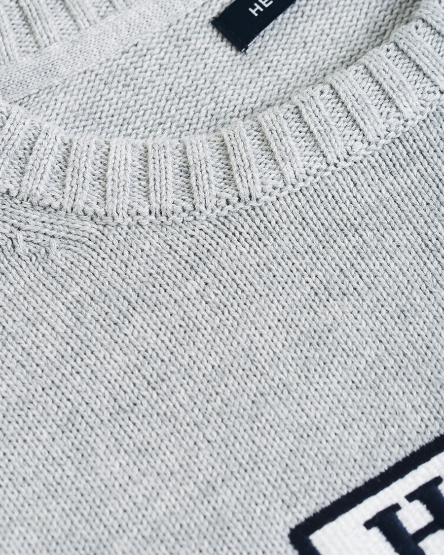 Herre | Gensere | Henri-Lloyd | Henri Lloyd Cross Flag Knitted Crew Neck Grey Melange