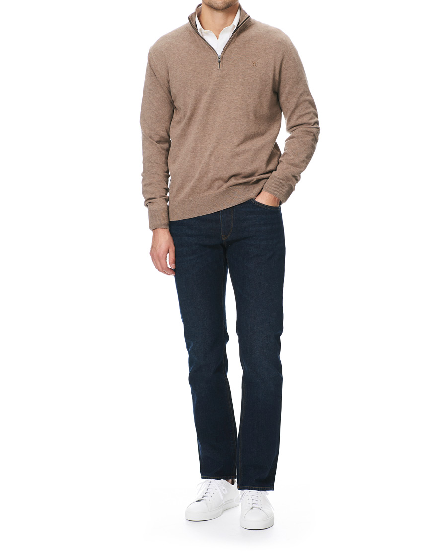 Herre | Gensere | Hackett | Cotton/Silk Half -Zip Taupe