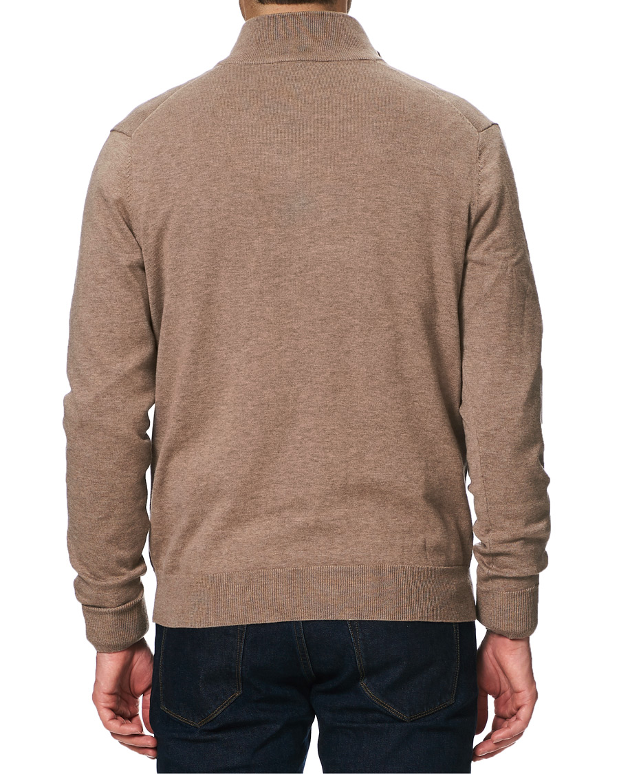 Herre | Gensere | Hackett | Cotton/Silk Half -Zip Taupe