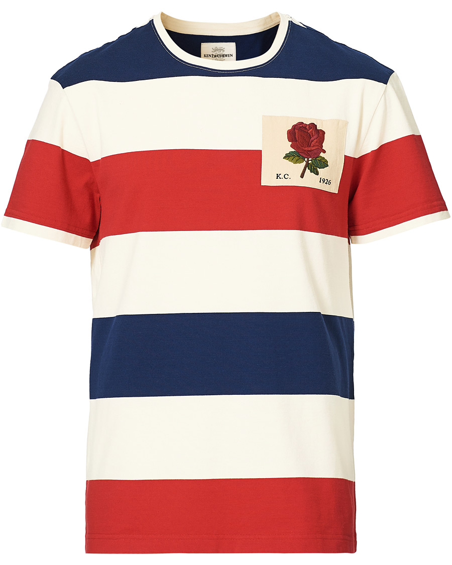 Herre | T-Shirts | Kent & Curwen | Stanley Striped Rose Logo Tee Multi
