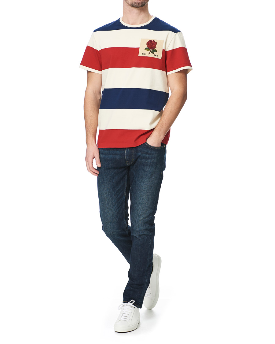 Herre | T-Shirts | Kent & Curwen | Stanley Striped Rose Logo Tee Multi