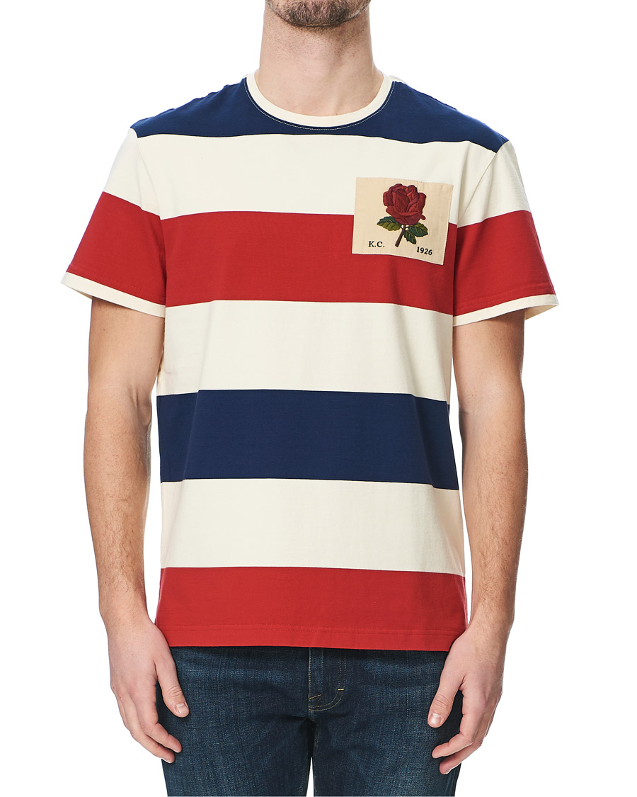 Herre | T-Shirts | Kent & Curwen | Stanley Striped Rose Logo Tee Multi