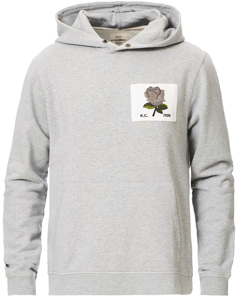 Herre | Gensere | Kent & Curwen | Rose Embroidered Hoodie Grey