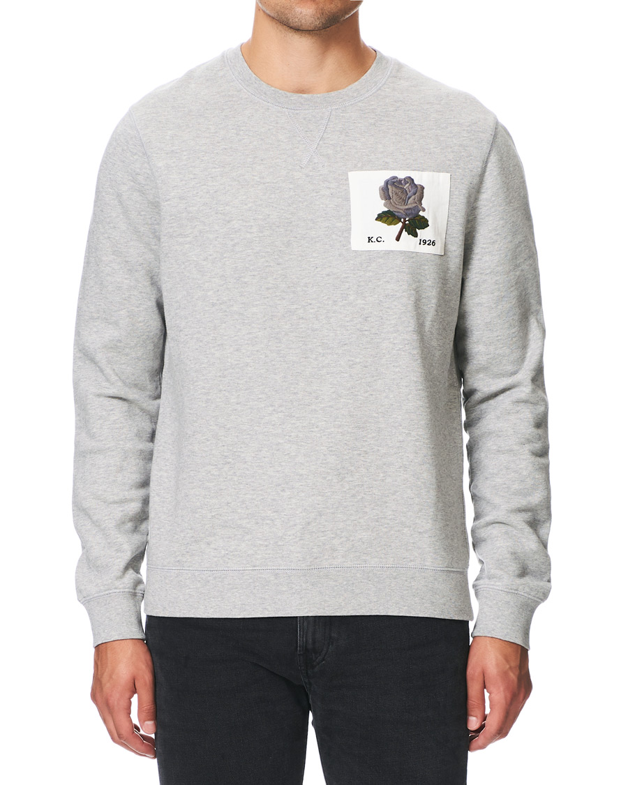 Herre | Gensere | Kent & Curwen | Rose Embroidered Sweatshirt Grey
