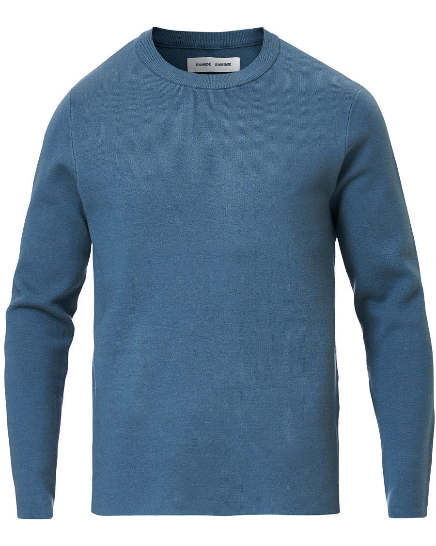 Herre | Gensere | Samsøe Samsøe | Samsøe & Samsøe Gunan Soft Crew Neck Blue Mirage
