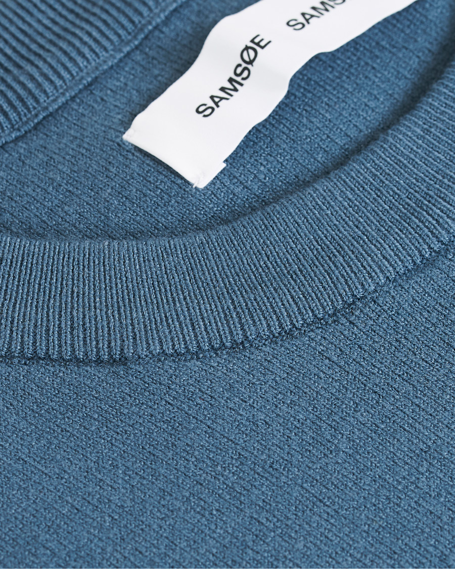 Herre | Gensere | Samsøe Samsøe | Samsøe & Samsøe Gunan Soft Crew Neck Blue Mirage
