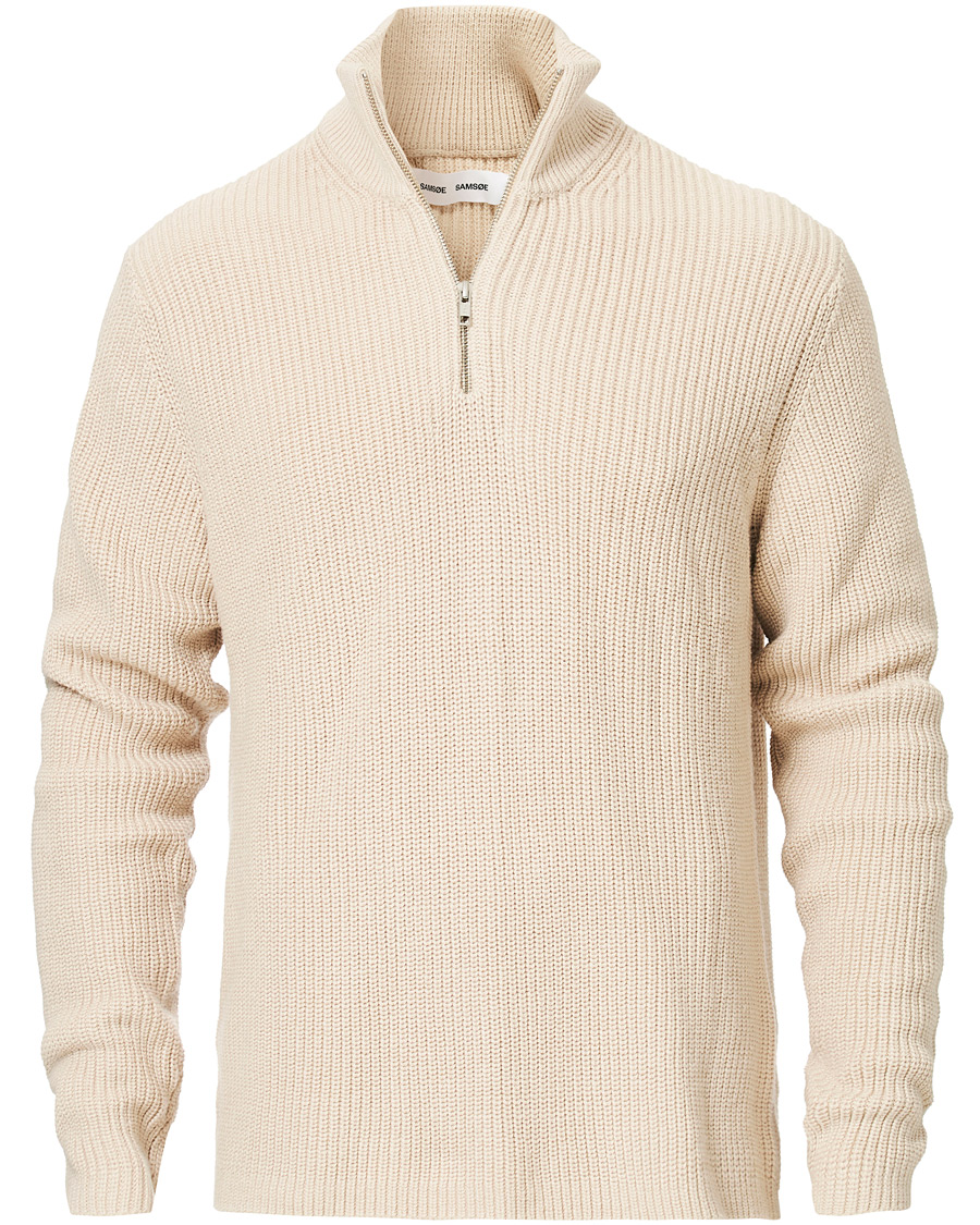 Herre | Gensere | Samsøe Samsøe | Samsøe & Samsøe Trani Half Zip Sweater Pumice