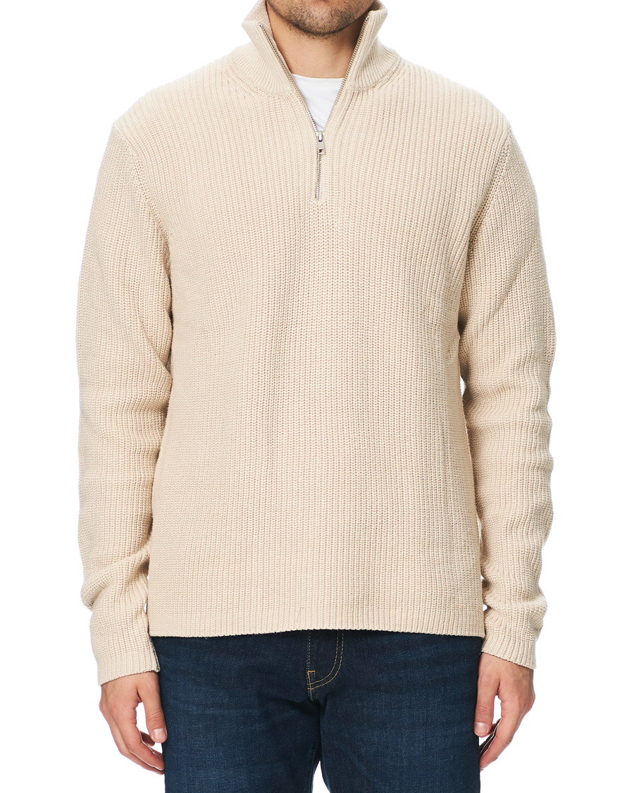 Herre | Gensere | Samsøe Samsøe | Samsøe & Samsøe Trani Half Zip Sweater Pumice