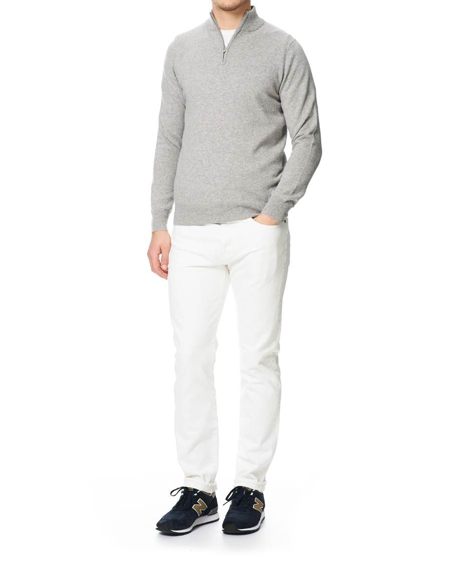 Herre | Gensere | Soft Goat | Cashmere Half Zip Grey
