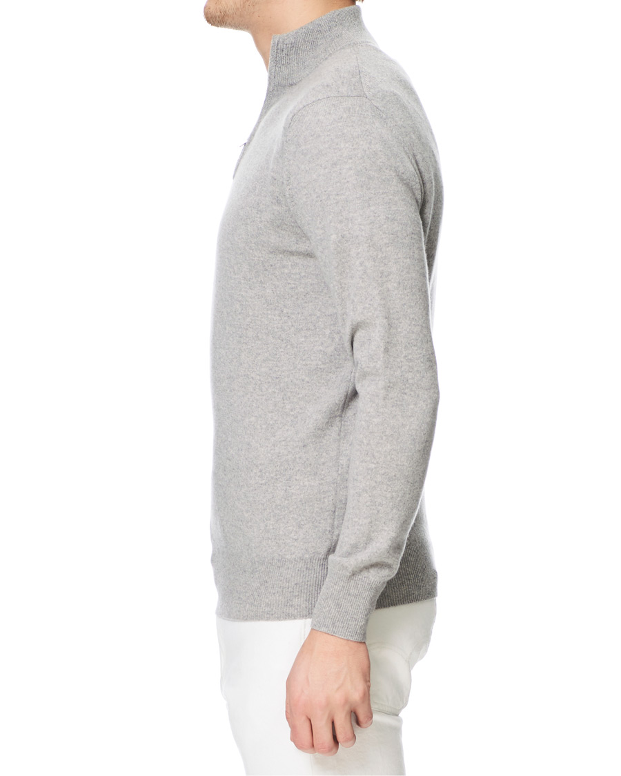 Herre | Gensere | Soft Goat | Cashmere Half Zip Grey