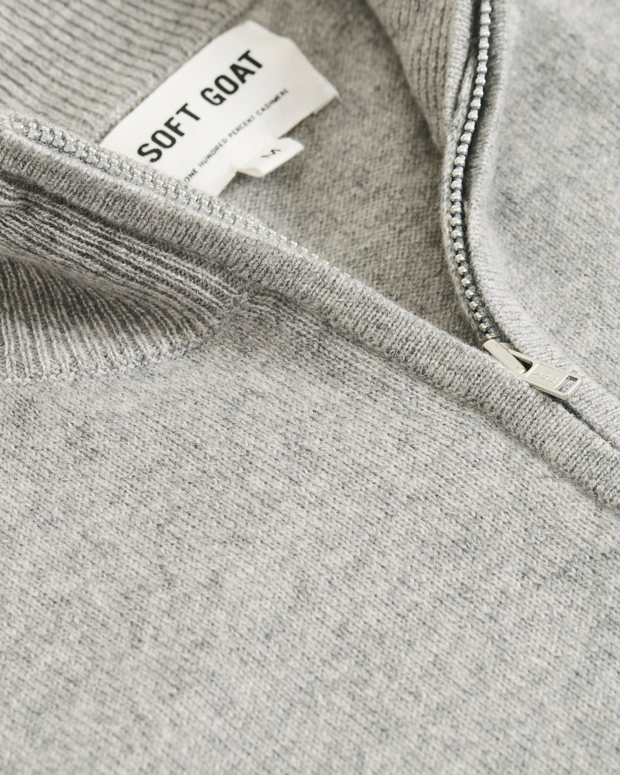 Herre | Gensere | Soft Goat | Cashmere Half Zip Grey