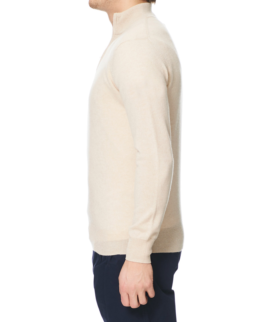 Herre | Gensere | Soft Goat | Cashmere Half Zip Beige