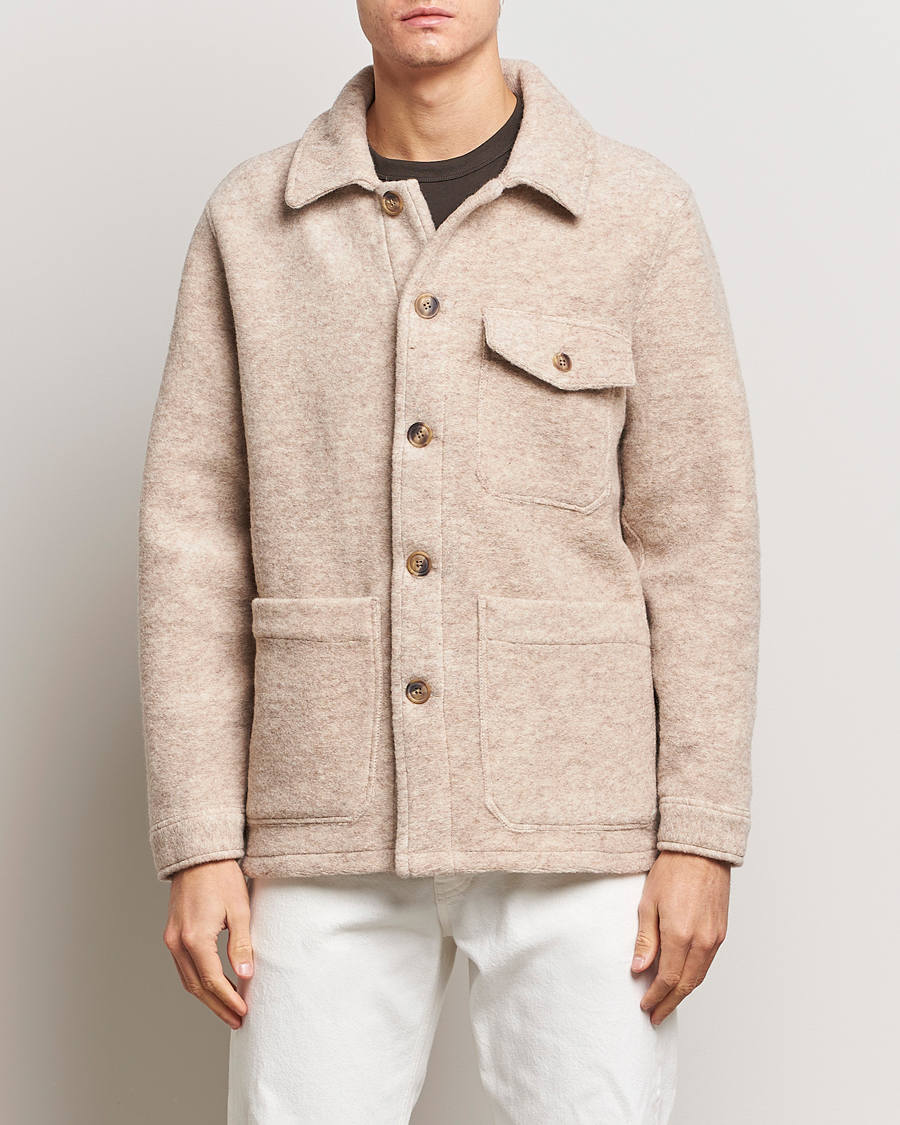 Herre |  | A Day's March | Chaumont Heavy Wool Overshirt Sand