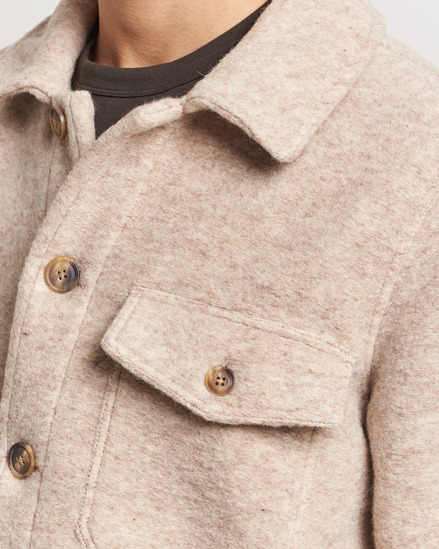 Herre | Jakker | A Day's March | Chaumont Heavy Wool Overshirt Sand