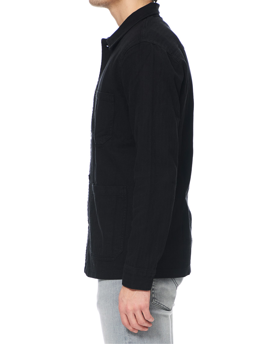 Herre | Skjorter | A Day's March | Original Herringbone Overshirt Black