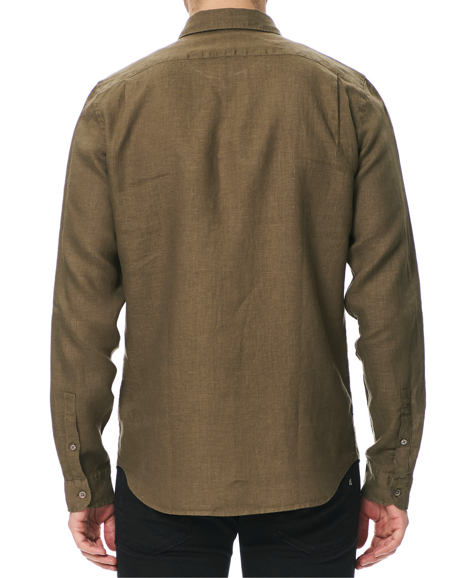 Herre | Skjorter | PS Paul Smith | Tailored Fit Pocket Linen Shirt Olive