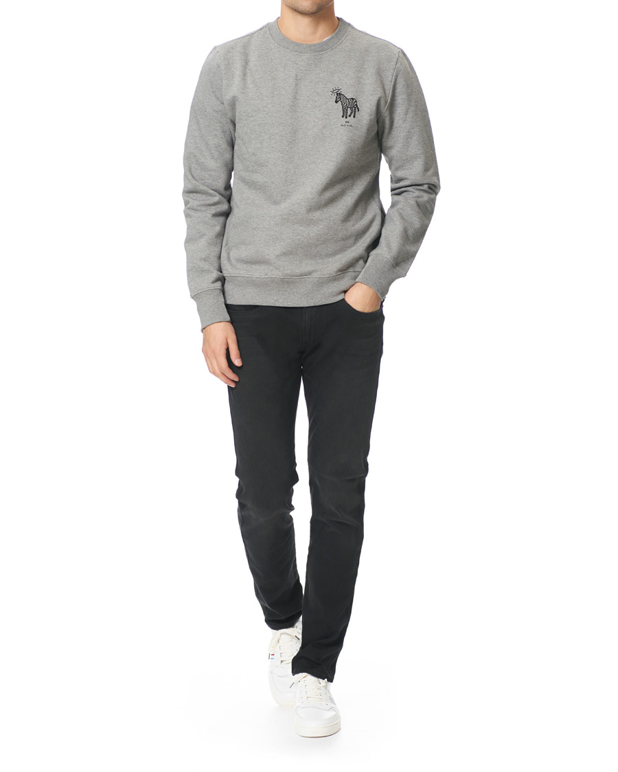 Herre | Gensere | PS Paul Smith | Organic Cotton Halo Zebra Sweatshirt Grey Melange