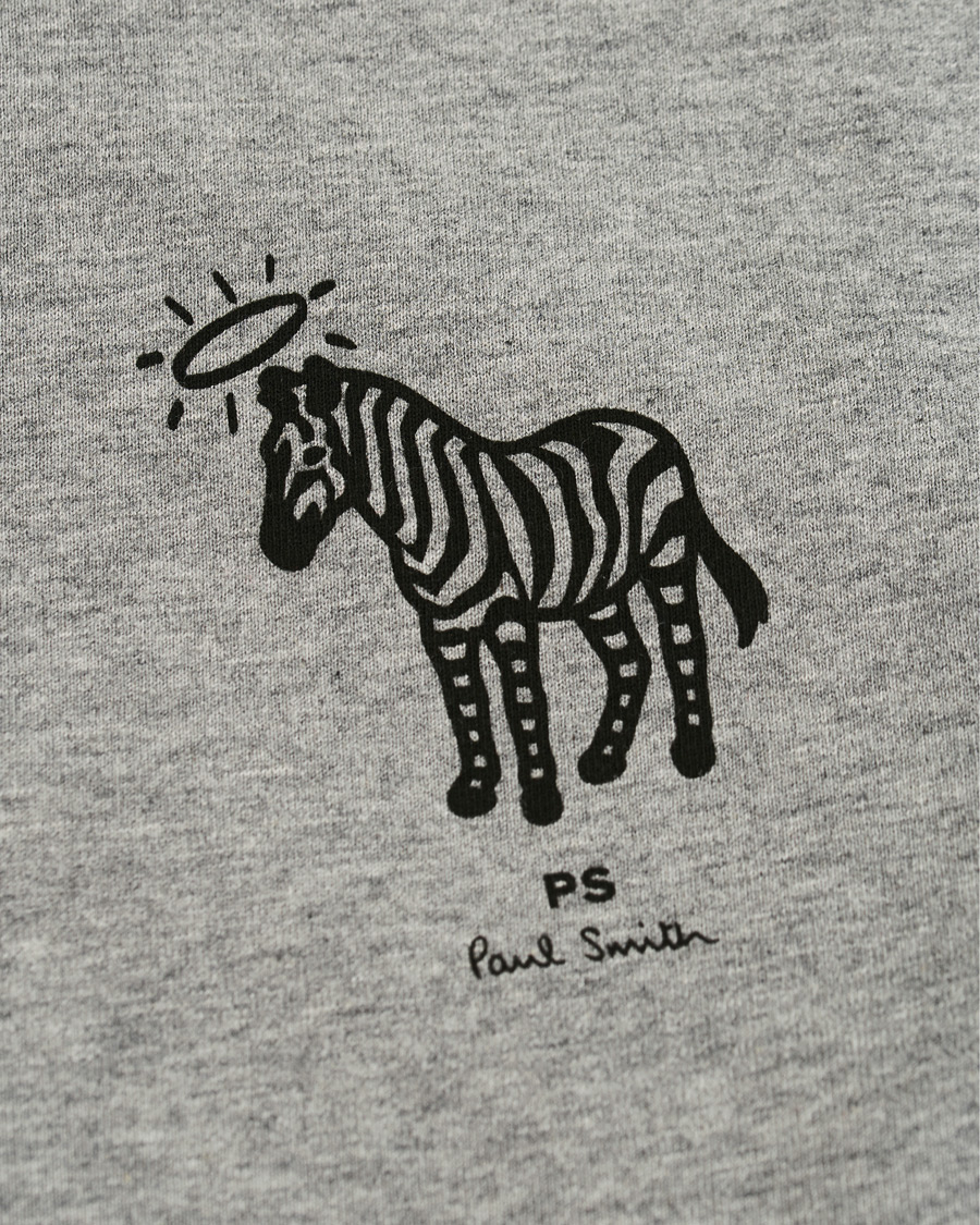 Herre | Gensere | PS Paul Smith | Organic Cotton Halo Zebra Sweatshirt Grey Melange