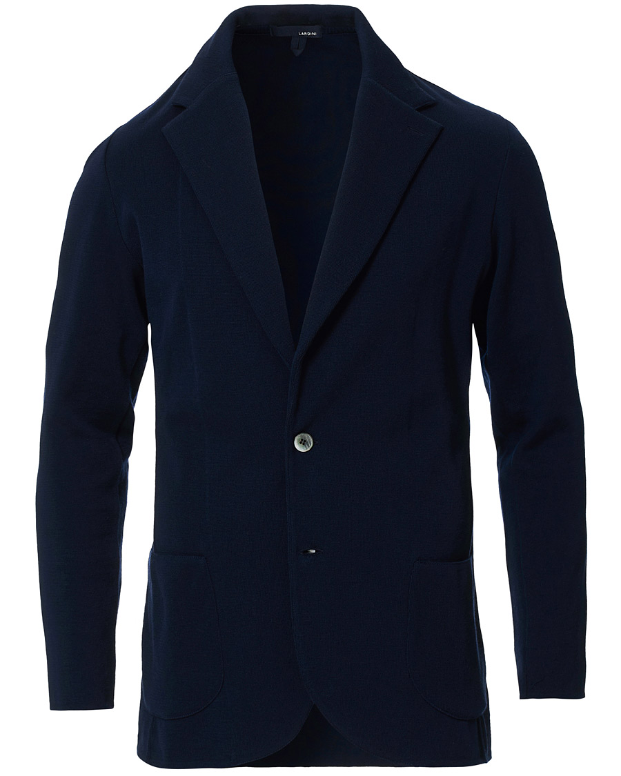 Herre | Dressjakker | Lardini | Knitted Cotton Blazer Navy