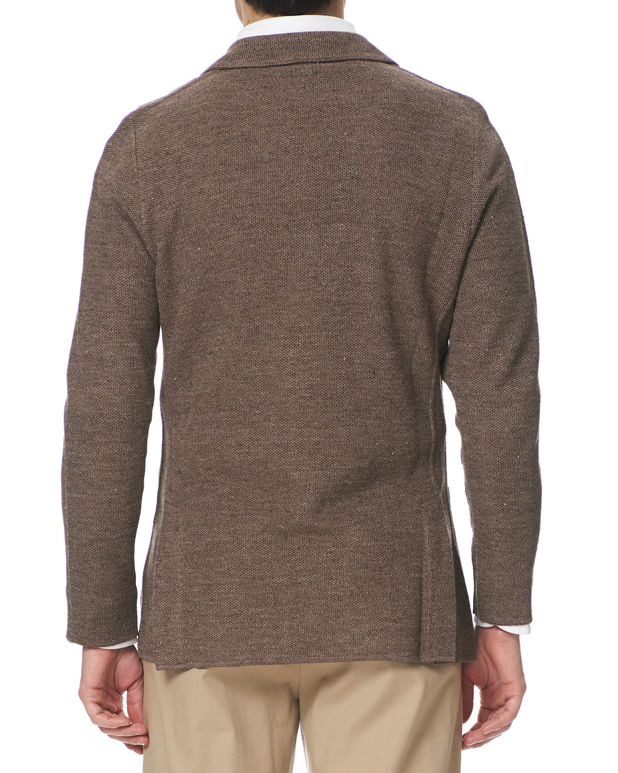 Herre | Dressjakker | Lardini | Knitted Linen/Silk Blazer Brown