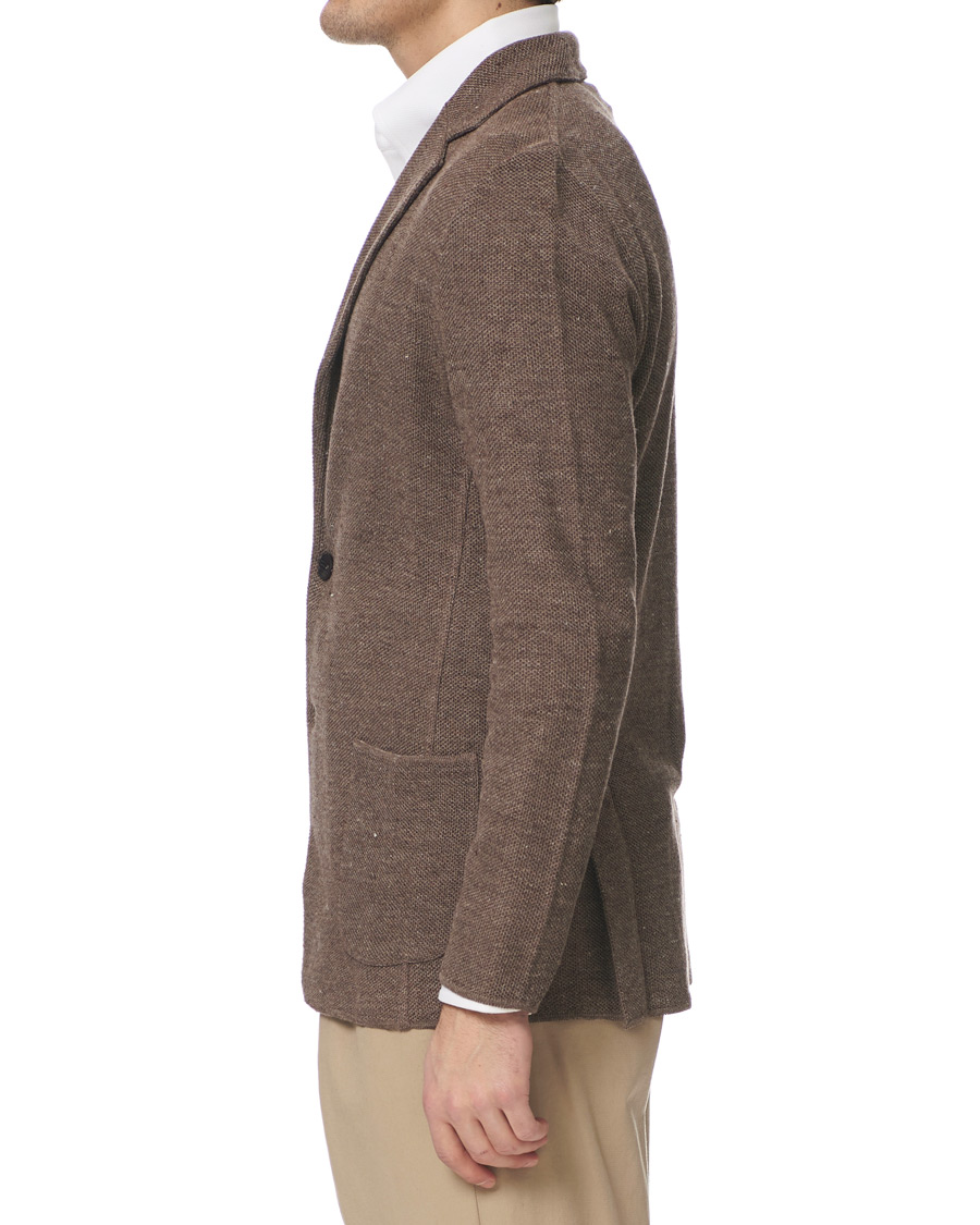 Herre | Dressjakker | Lardini | Knitted Linen/Silk Blazer Brown