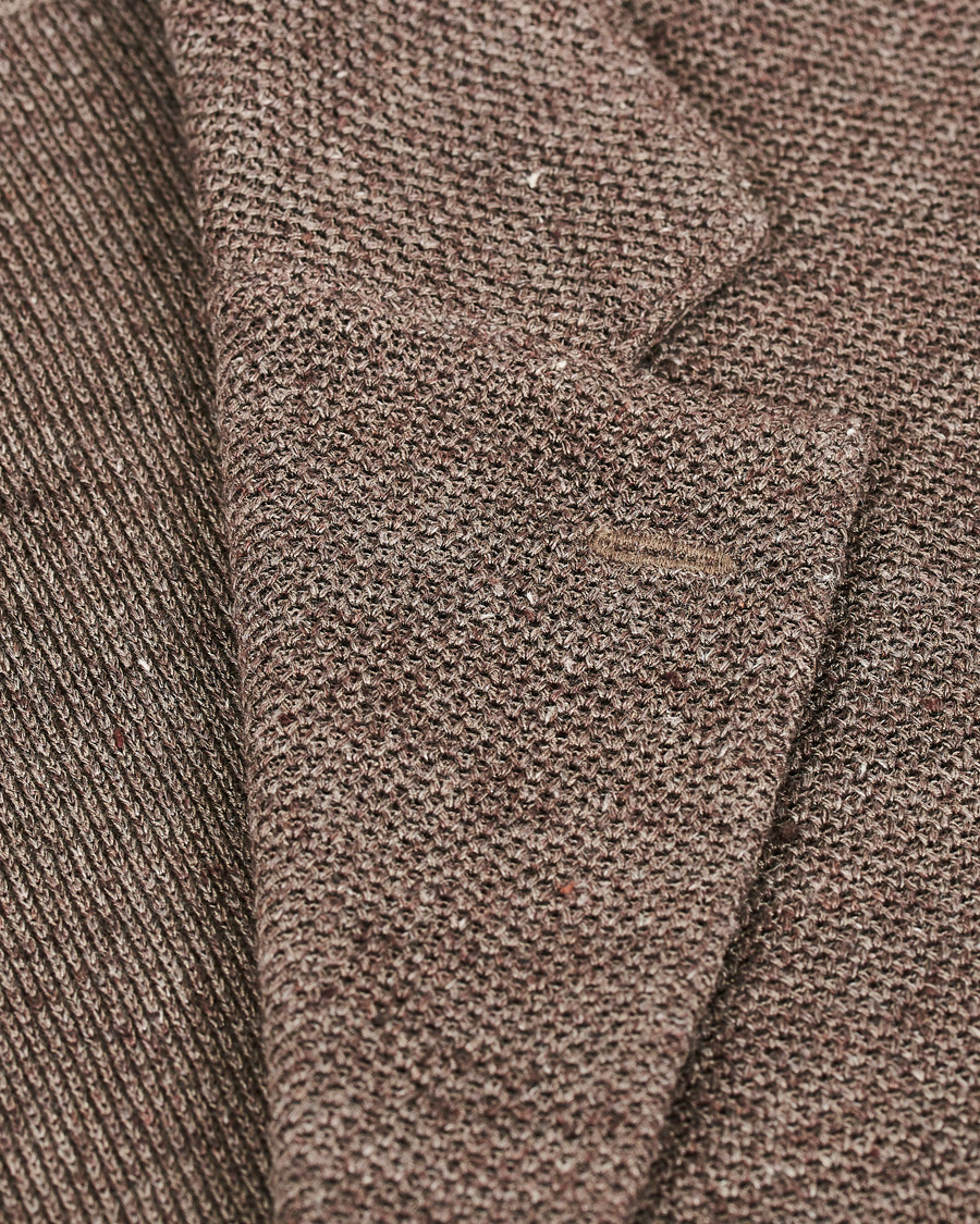 Herre | Dressjakker | Lardini | Knitted Linen/Silk Blazer Brown