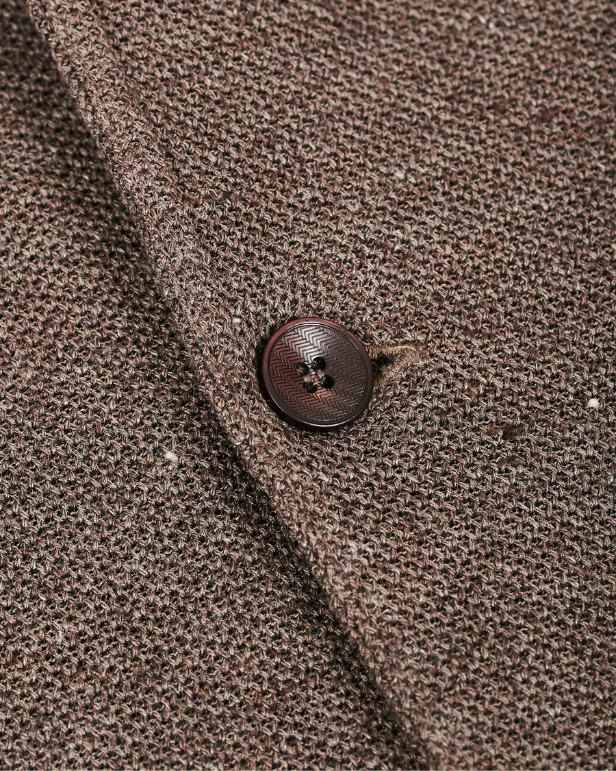 Herre | Dressjakker | Lardini | Knitted Linen/Silk Blazer Brown