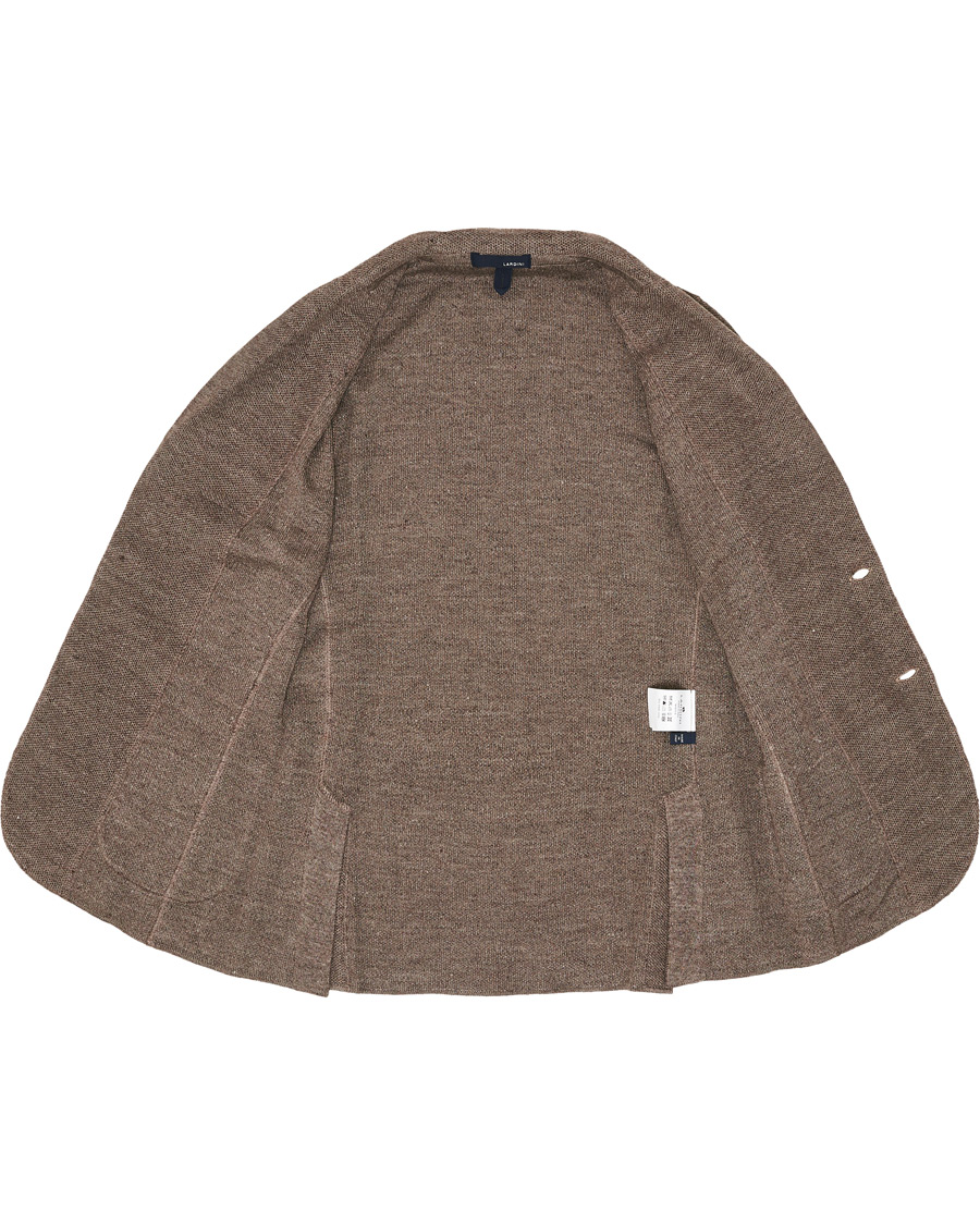 Herre | Dressjakker | Lardini | Knitted Linen/Silk Blazer Brown